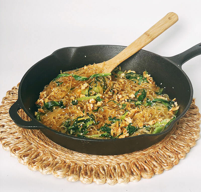 Bok Choy Stir-Fry with Sweet Potato Noodles