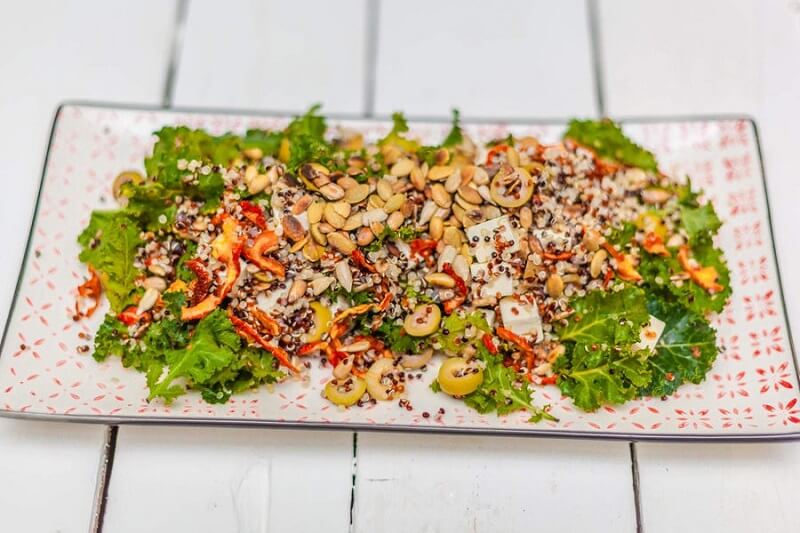 Quinoa, Kale and Sun Dried Tomato Salad