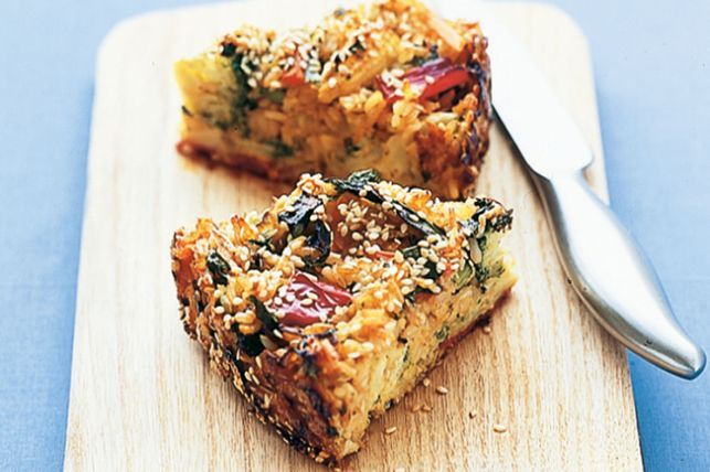 asian vegetable rice pie