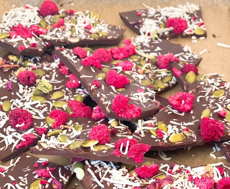 Chocolate Rose Berry Barks