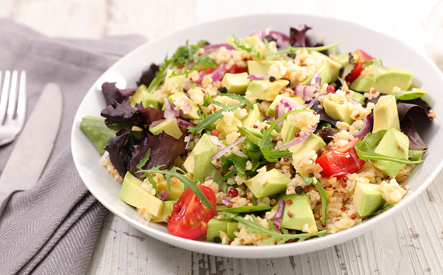 Sprout, Quinoa and Avocado Salad