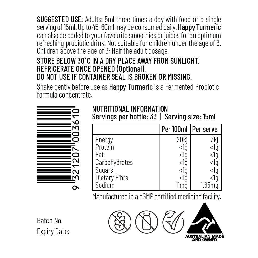 Probiotic Turmeric Supplement - Happy Turmeric