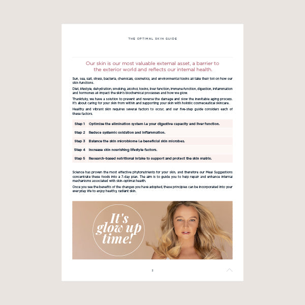 Page from The Optimal Skin Guide - Steps to Healthy Skin - Happy Healthy You