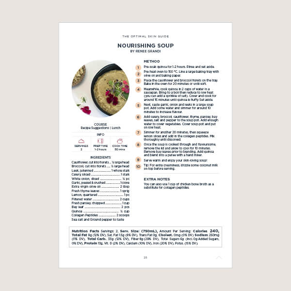 Recipe from The Optimal Skin Guide at Happy Healthy You - Recipes and Diet for Healthy Skin