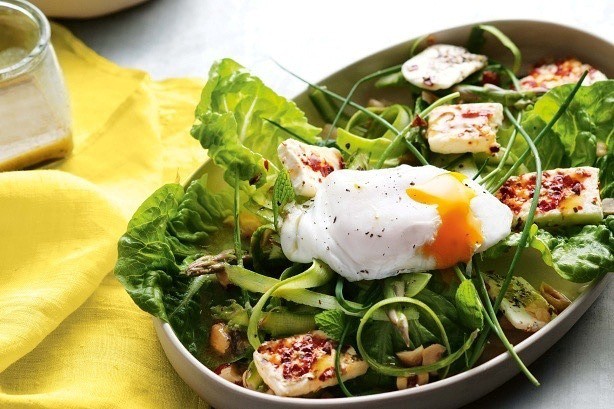 Asparagus, Egg & Grilled Feta Salad