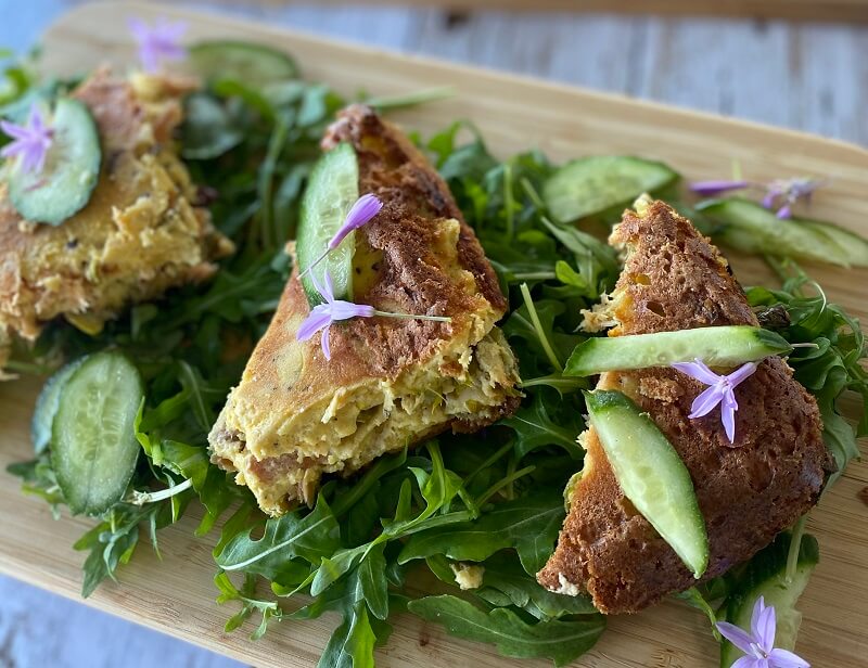 Asparagus Salmon Crust-Free Quiche