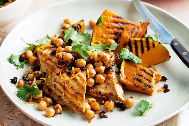Pumpkin, Chickpea and Chicken Salad