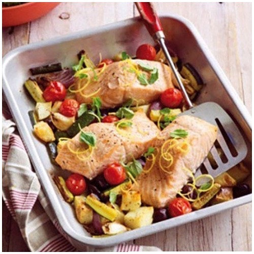 Baked Salmon and Vegetables