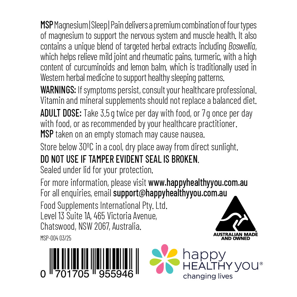 
                  
                    Magnesium Supplement for Sleep - MSP | Magnesium, Sleep, Pain
                  
                