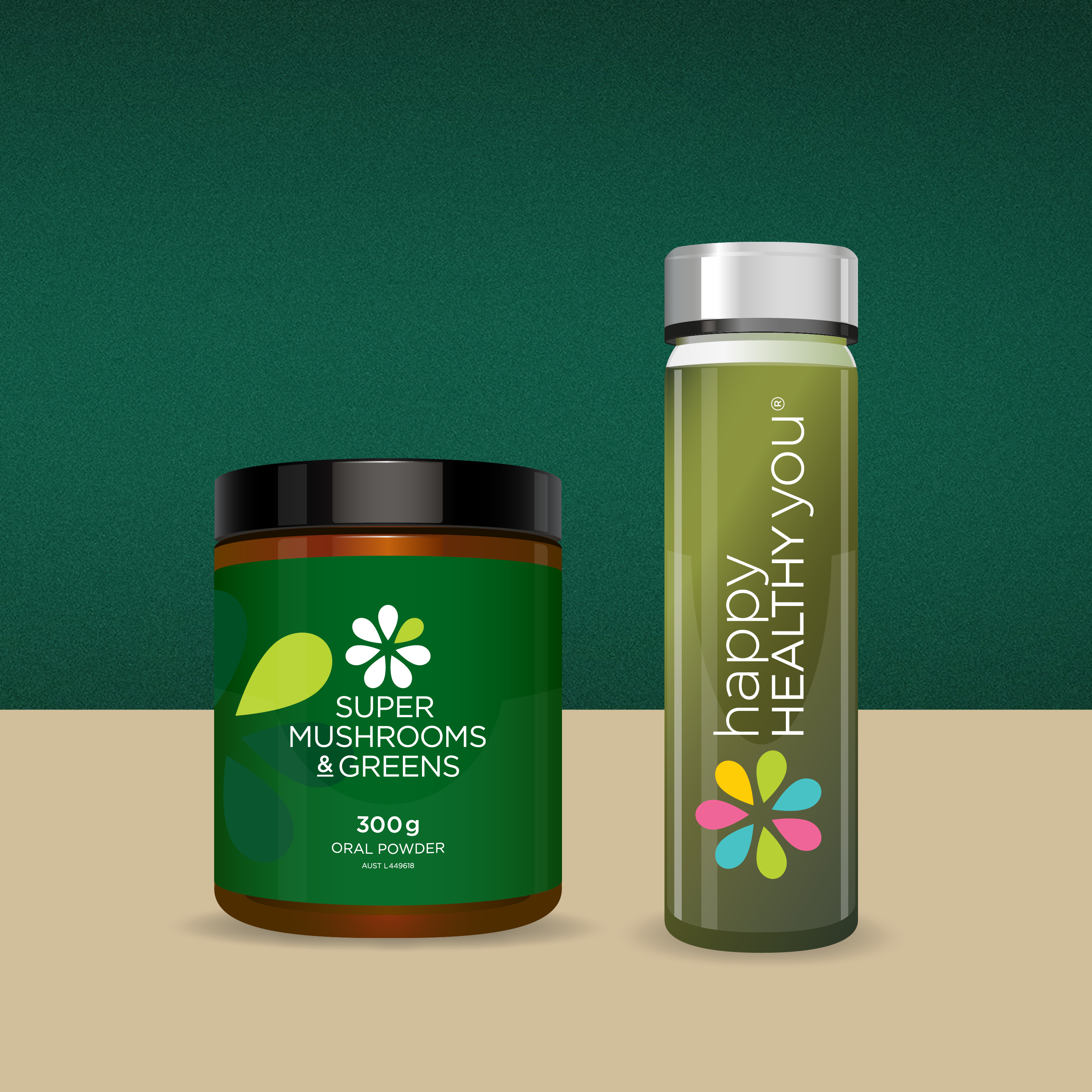 Super Mushrooms & Greens and Drinking Bottle