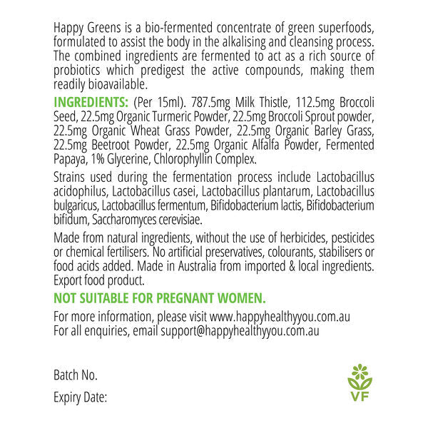 
                  
                    Happy Greens 500ml Ingredients List | Happy Healthy You
                  
                