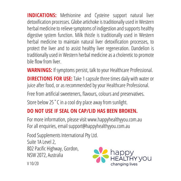 
                  
                    Indications of Use for Happy Liver 90 Liver Supplements - Happy Healthy You
                  
                